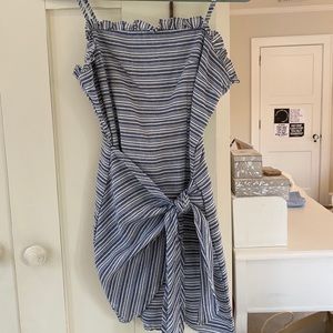 mini blue tie dress